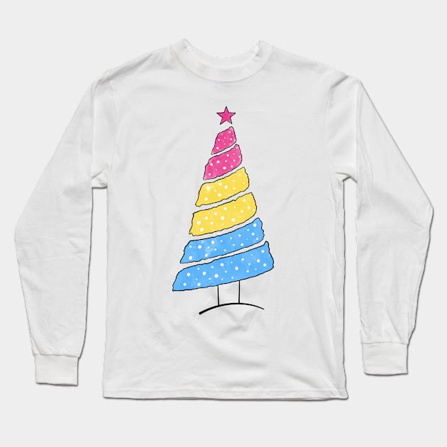 Pansexual Christmas Tree Long Sleeve T-Shirt by Pridish